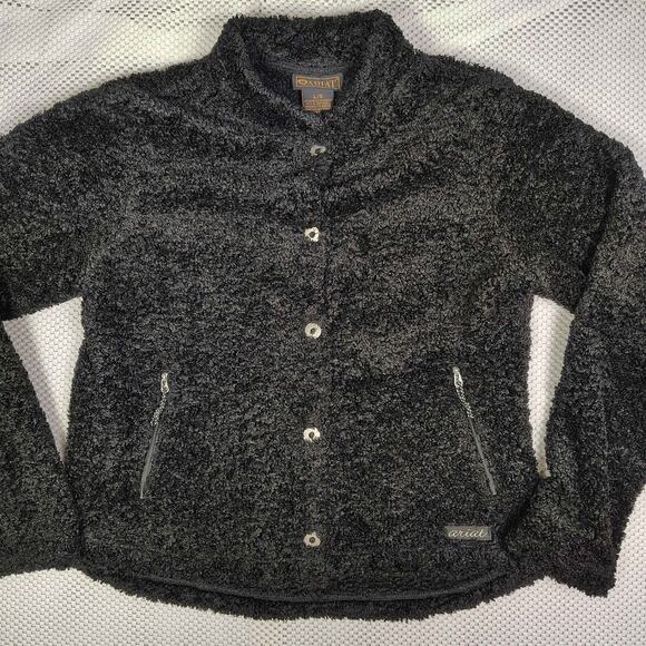Ariat Fleece Snap Jacket Black Sherpa Teddy Women's Large Cowgirl Western Ranch - Picture 2 of 9